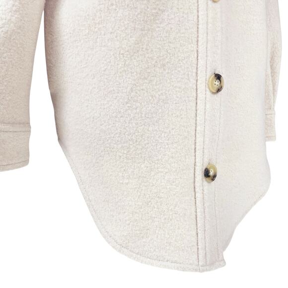 ARITZIA WILFRED FREE The Ganna Merino Wool Shirt Jacket in Heather Bone Size 2XS - Picture 5 of 8